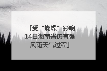 受“蝴蝶”影响 14日海南省仍有强风雨天气过程