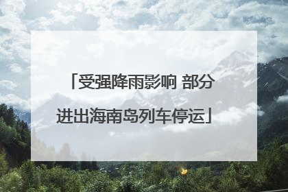 受强降雨影响 部分进出海南岛列车停运