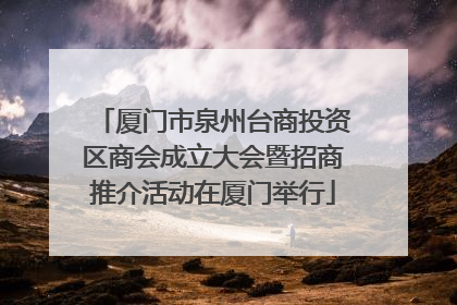 厦门市泉州台商投资区商会成立大会暨招商推介活动在厦门举行