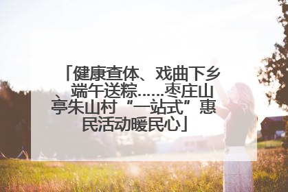 健康查体、戏曲下乡、端午送粽……枣庄山亭朱山村“一站式”惠民活动暖民心