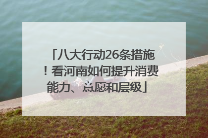 八大行动26条措施！看河南如何提升消费能力、意愿和层级