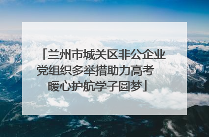 兰州市城关区非公企业党组织多举措助力高考 暖心护航学子圆梦