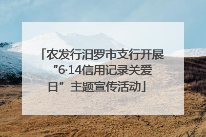 农发行汨罗市支行开展“6·14信用记录关爱日”主题宣传活动
