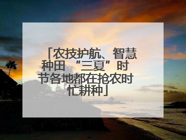 农技护航、智慧种田 “三夏”时节各地都在抢农时 忙耕种