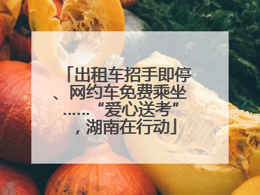 出租车招手即停、网约车免费乘坐……“爱心送考”，湖南在行动