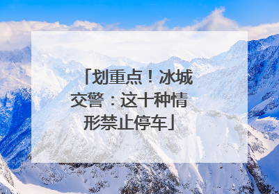 划重点！冰城交警：这十种情形禁止停车