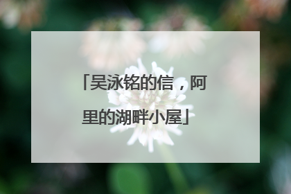吴泳铭的信，阿里的湖畔小屋