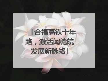 合福高铁十年路，激活闽赣皖发展新脉络