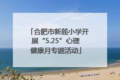 合肥市新麓小学开展“5.25”心理健康月专题活动