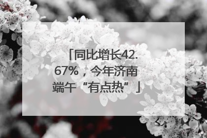 同比增长42.67%，今年济南端午“有点热”
