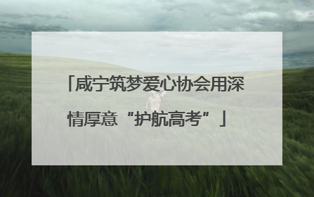咸宁筑梦爱心协会用深情厚意“护航高考”