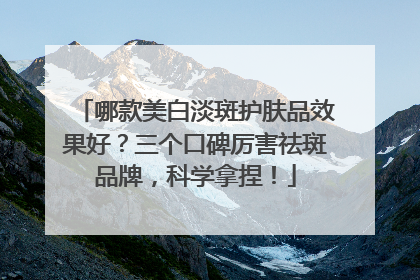 哪款美白淡斑护肤品效果好？三个口碑厉害祛斑品牌，科学拿捏！