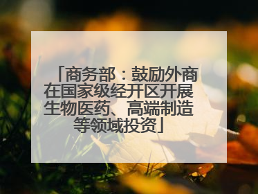 商务部：鼓励外商在国家级经开区开展生物医药、高端制造等领域投资