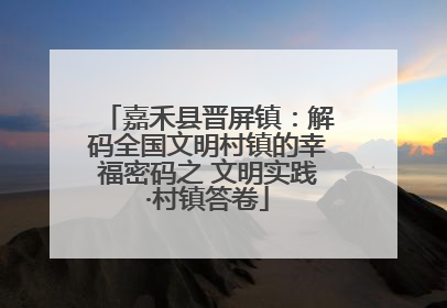 嘉禾县晋屏镇：解码全国文明村镇的幸福密码之 文明实践·村镇答卷