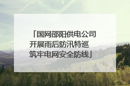 国网邵阳供电公司开展雨后防汛特巡 筑牢电网安全防线