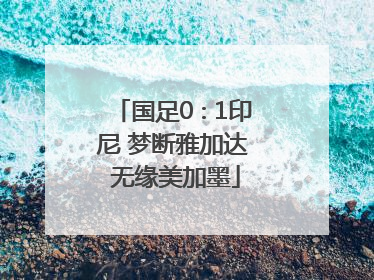 国足0∶1印尼 梦断雅加达 无缘美加墨