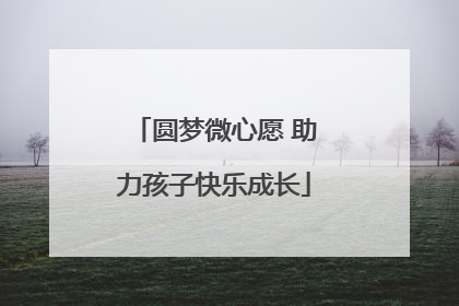 圆梦微心愿 助力孩子快乐成长