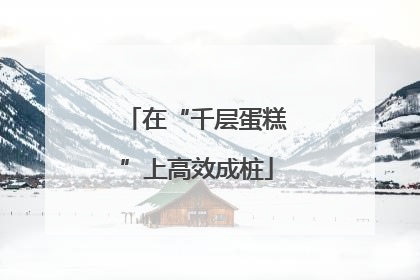 在“千层蛋糕”上高效成桩