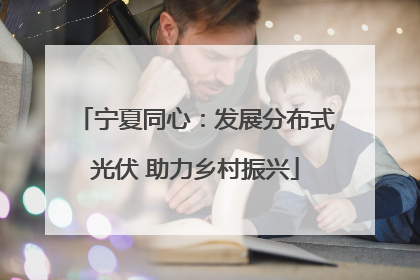 宁夏同心：发展分布式光伏 助力乡村振兴