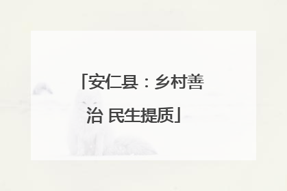 安仁县：乡村善治 民生提质