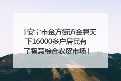 安宁市金方街道金碧天下16000多户居民有了智慧综合农贸市场