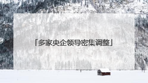 多家央企领导密集调整
