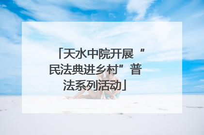 天水中院开展“民法典进乡村”普法系列活动