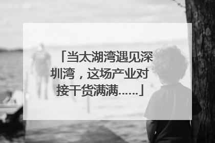 当太湖湾遇见深圳湾，这场产业对接干货满满……