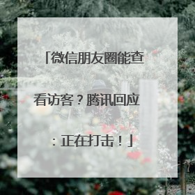 微信朋友圈能查看访客？腾讯回应：正在打击！