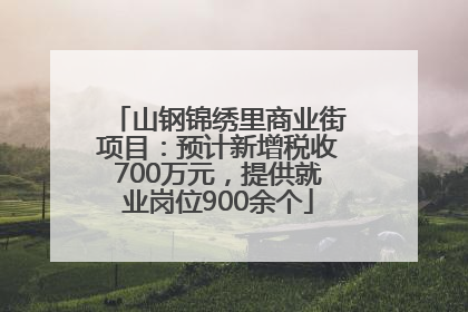 山钢锦绣里商业街项目：预计新增税收700万元，提供就业岗位900余个