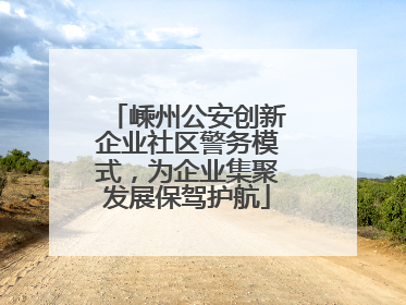 嵊州公安创新企业社区警务模式，为企业集聚发展保驾护航