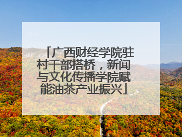 广西财经学院驻村干部搭桥，新闻与文化传播学院赋能油茶产业振兴