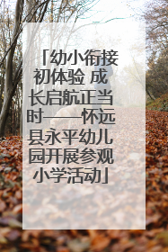 幼小衔接初体验 成长启航正当时——怀远县永平幼儿园开展参观小学活动