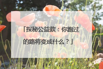 探秘公益款：你跑过的路将变成什么？