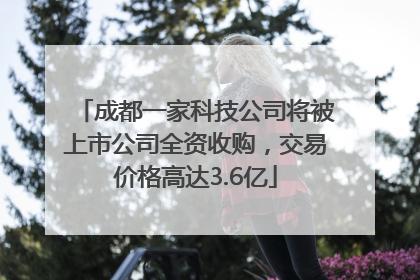 成都一家科技公司将被上市公司全资收购，交易价格高达3.6亿