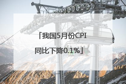 我国5月份CPI同比下降0.1%