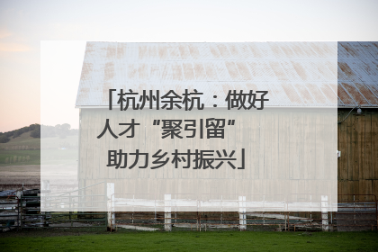 杭州余杭：做好人才“聚引留” 助力乡村振兴