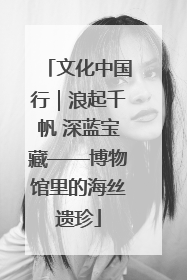 文化中国行｜浪起千帆 深蓝宝藏——博物馆里的海丝遗珍