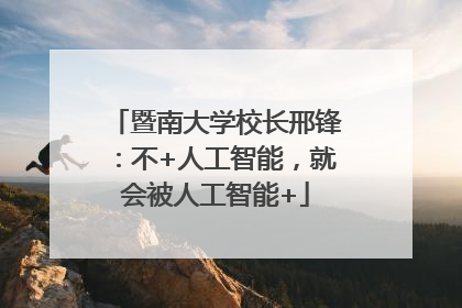 暨南大学校长邢锋：不+人工智能，就会被人工智能+