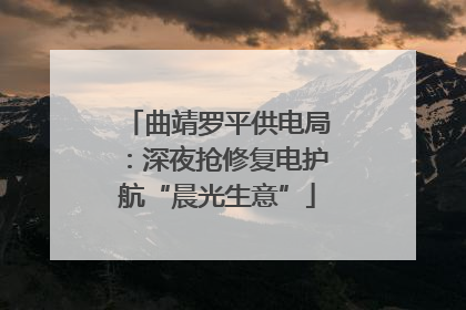 曲靖罗平供电局：深夜抢修复电护航“晨光生意”