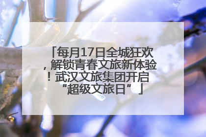 每月17日全城狂欢，解锁青春文旅新体验！武汉文旅集团开启 “超级文旅日”