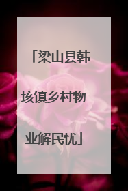 梁山县韩垓镇乡村物业解民忧