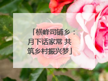 横峰司铺乡：月下话家常 共筑乡村振兴梦