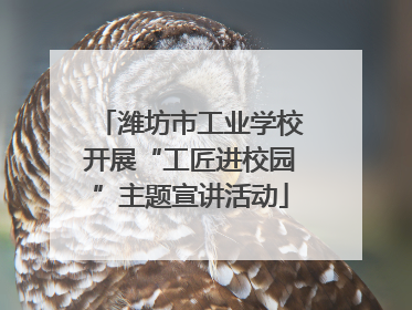 潍坊市工业学校开展“工匠进校园”主题宣讲活动