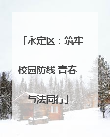 永定区：筑牢校园防线 青春与法同行
