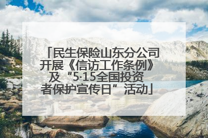 民生保险山东分公司开展《信访工作条例》及“5·15全国投资者保护宣传日”活动