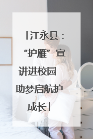 江永县：“护雁”宣讲进校园 助梦启航护成长