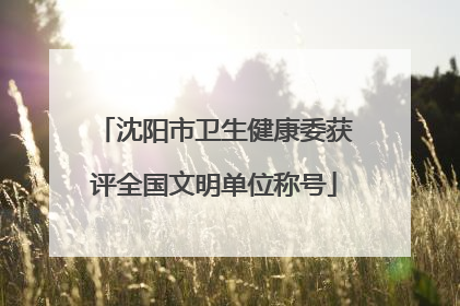 沈阳市卫生健康委获评全国文明单位称号