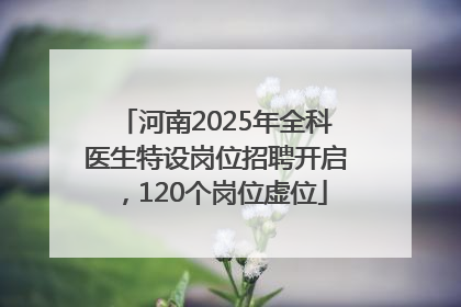 河南2025年全科医生特设岗位招聘开启，120个岗位虚位