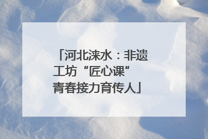 河北涞水：非遗工坊“匠心课” 青春接力育传人